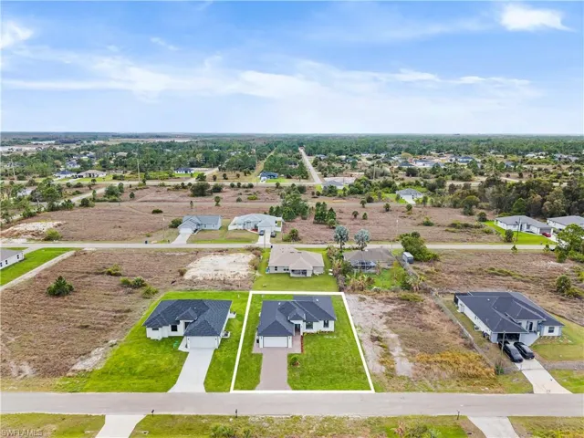 Aerial perspective of suburban area