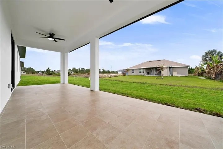 View of patio / terrace featuring ceiling fan