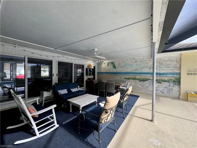 View of patio featuring outdoor dining space and an outdoor living space