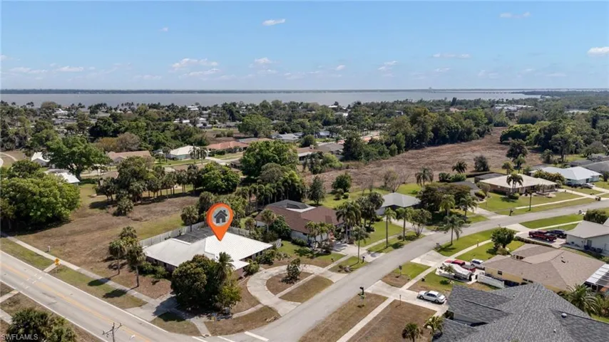 Aerial view of residential area
