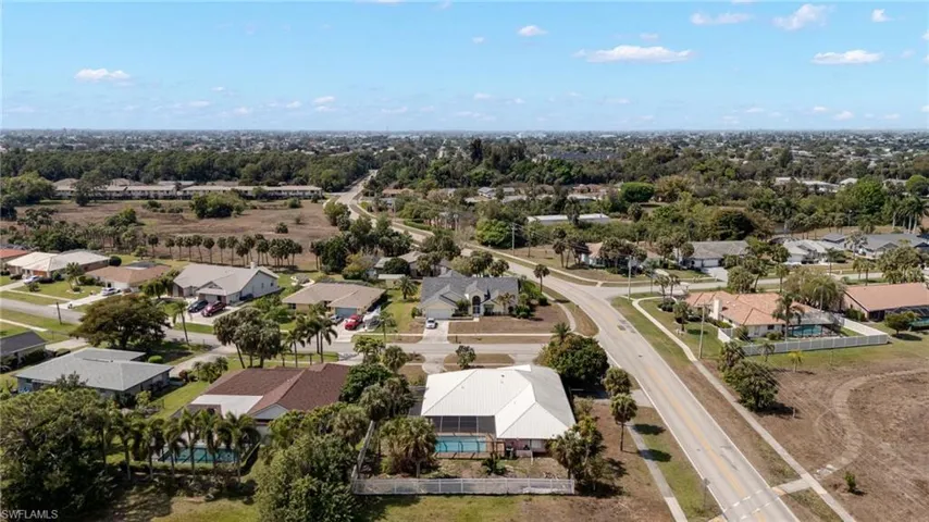 Aerial view of residential area