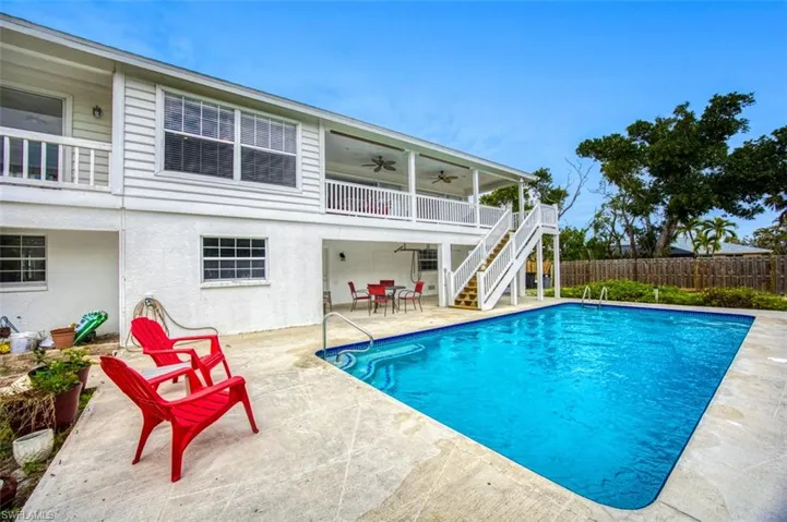 Back of home and pool
