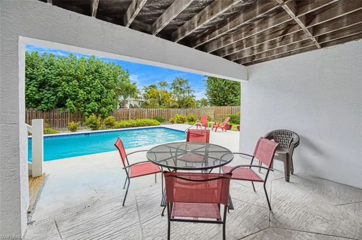 Sitting area by pool