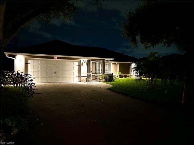 Night view of the front of the house