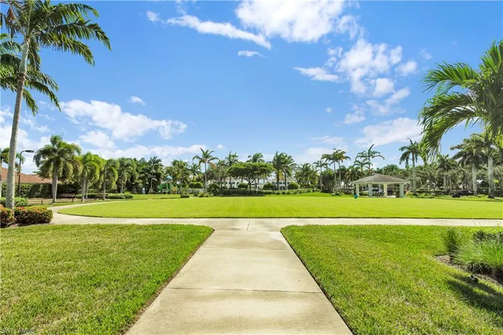 View of community with a lawn and a gazebo