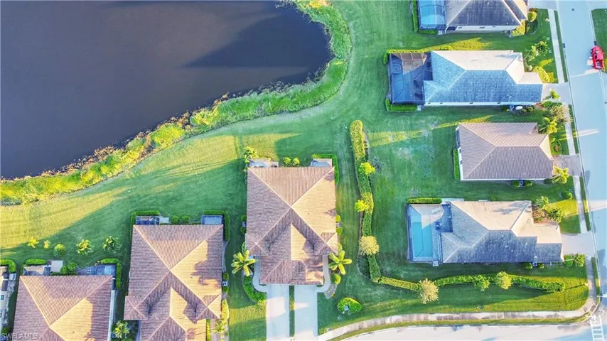 Aerial perspective of suburban area
