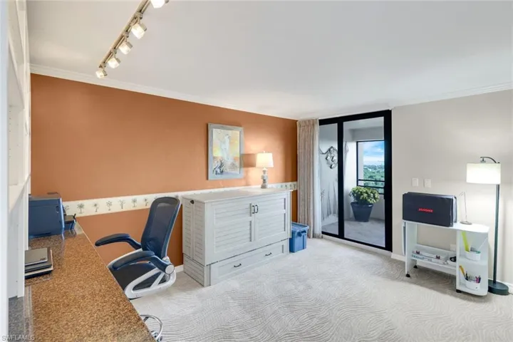 Office or third bedroom w/sliders out to balcony
