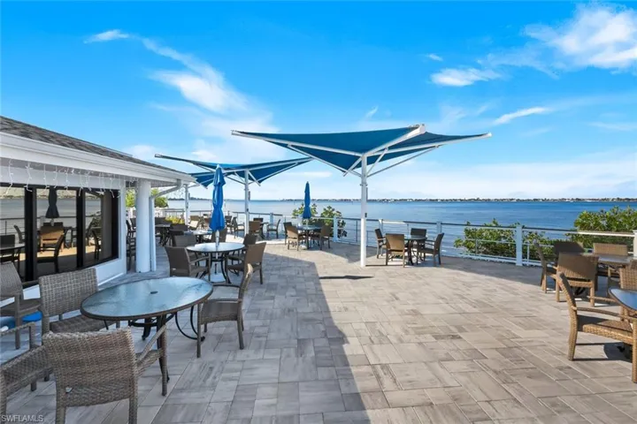 Restaurant patio dining with SW view...