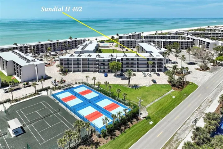 Drone / aerial view of Sundial West and the Gulf