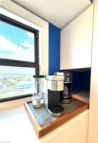 rolling coffee Nook in kitchen