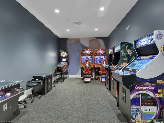 Game room featuring carpet