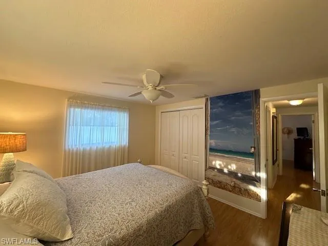 View II of Primary Bedroom with Beach Mural