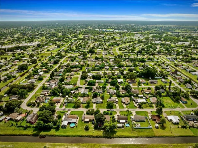 Aerial view of residential area