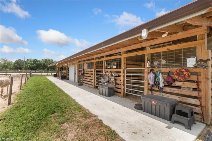 View of horse barn