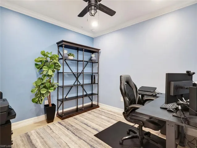 Den with Crown Molding