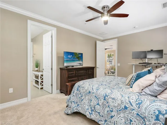 Primary Bedroom with Crown Molding