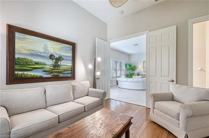 Den with closet can serve as 3rd bedroom with hardwood floors