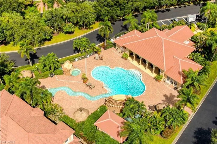 Aerial view of a pool area