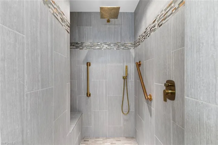 Bathroom with tiled shower
