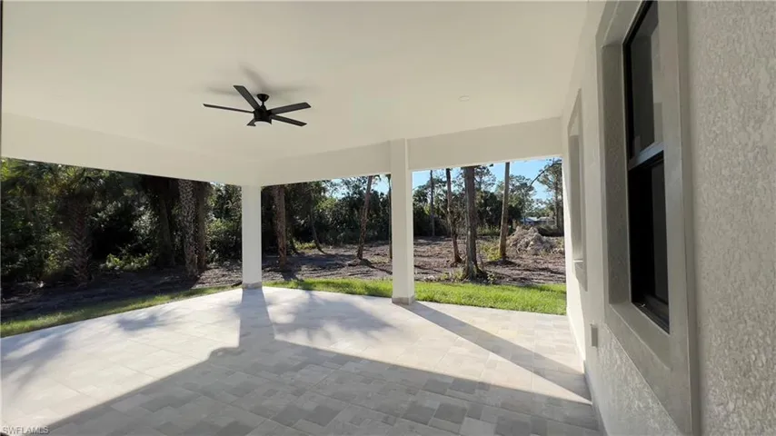 View of patio / terrace featuring ceiling fan
