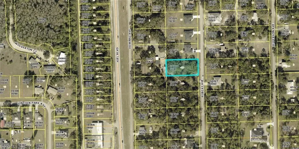 Aerial view of property's location with property boundaries highlighted