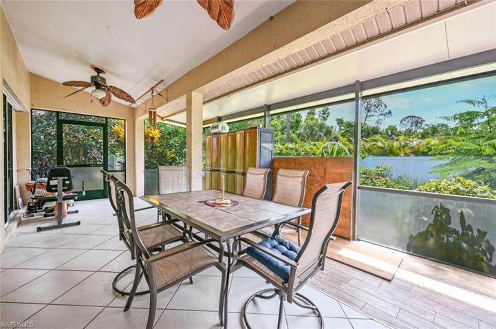 Screened lanai with tile flooring