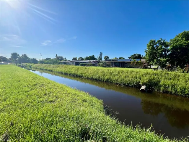 View of canal in backyard