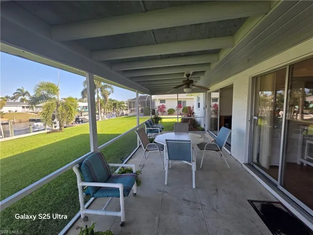 View of patio / terrace with ceiling fan