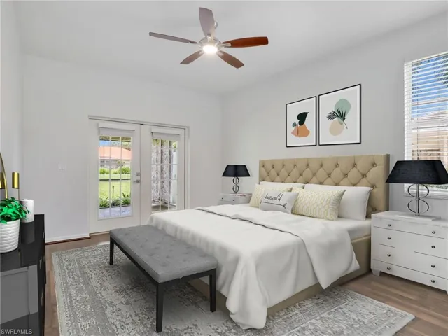 Virtually staged Master Bedroom