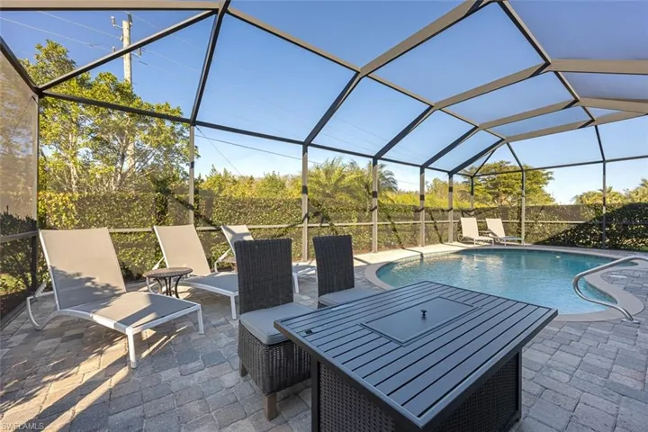 View of pool featuring a lanai and a patio