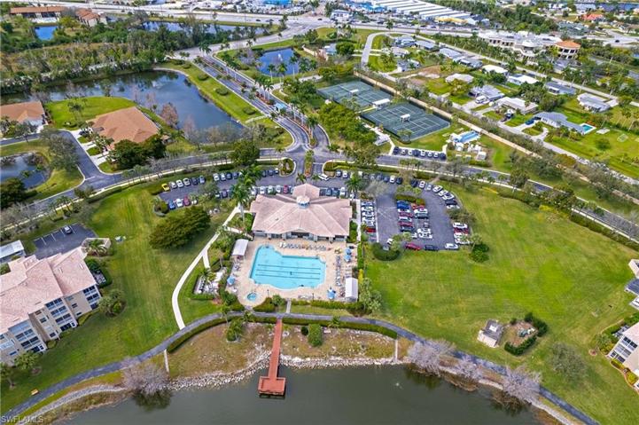 Aerial of Community Center and Pool