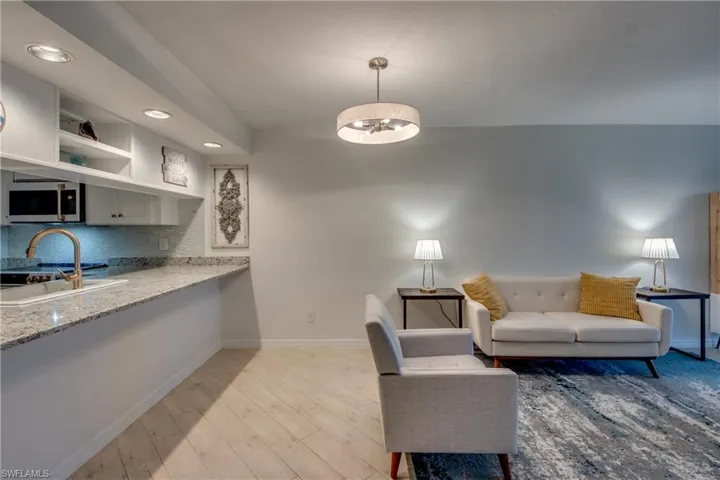 Living room next to kitchen