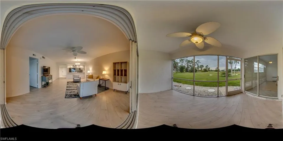 Panoramic view of living area