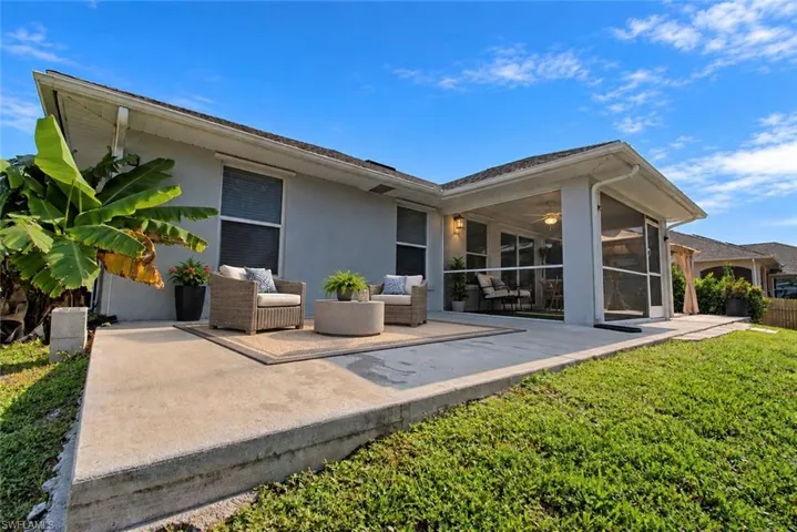 Spacious concrete patio