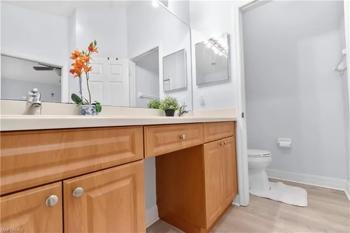 Dual sinks with separate water closet