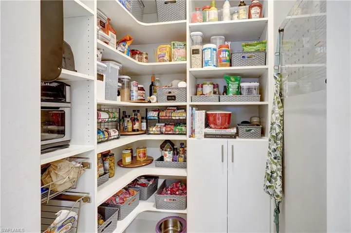 Walk in pantry with custom built-in shelving (lifetime warranty)