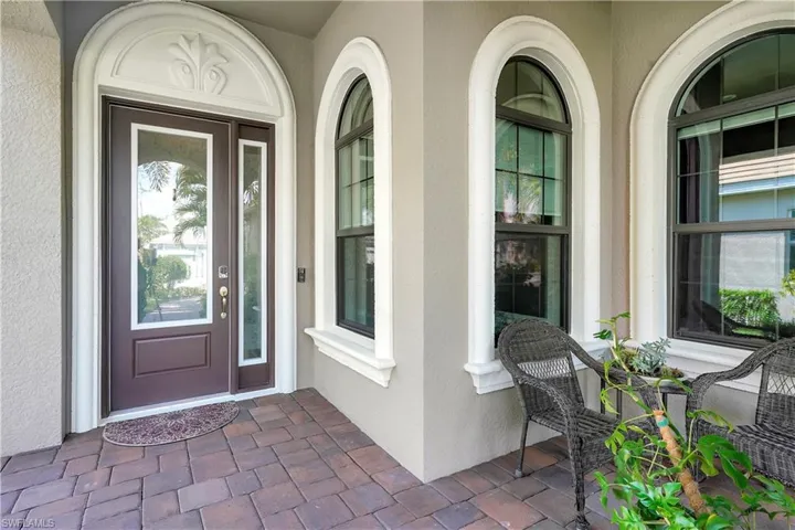 Elegant entryway with keypad door lock and Ring doorbell