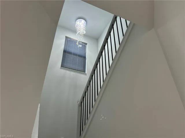 Stairway with chandelier