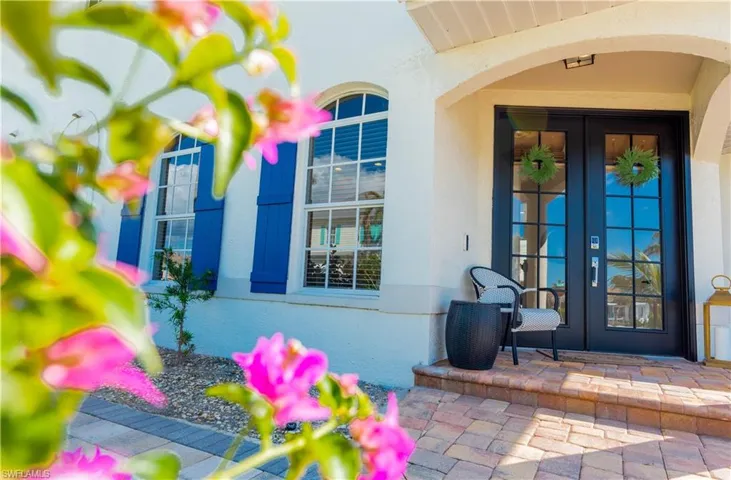Property entrance with french doors