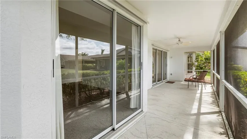 Balcony with a ceiling fan