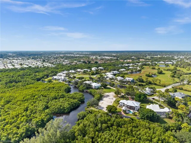 Aerial view of a large body of water