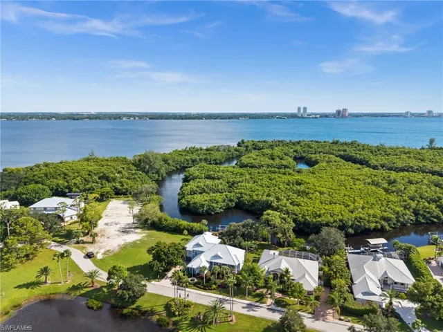 Drone / aerial view of a large body of water