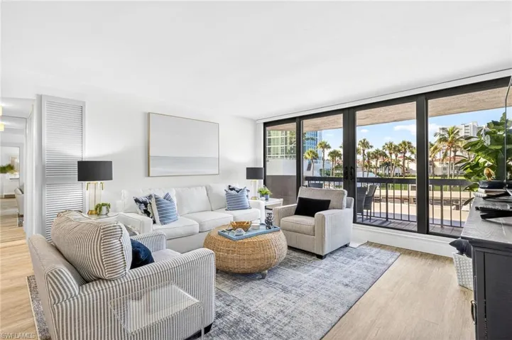 Living area featuring a magnificent view of the Gulf.