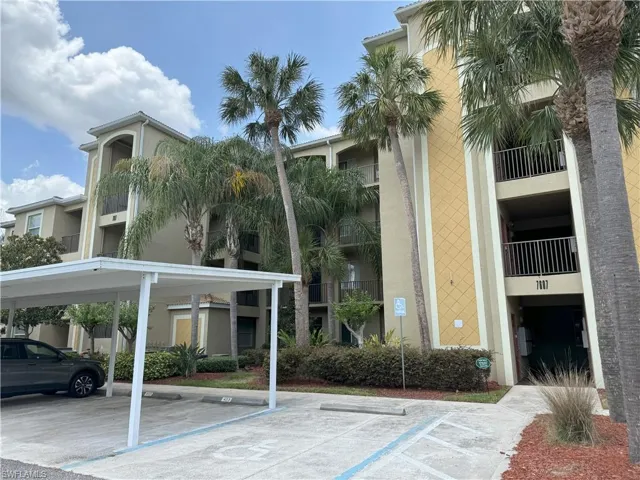 Short walk from carport to elevator