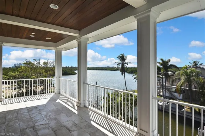 Balcony with a water view