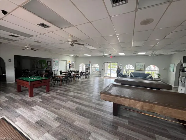 Clubhouse with pool tables and game room