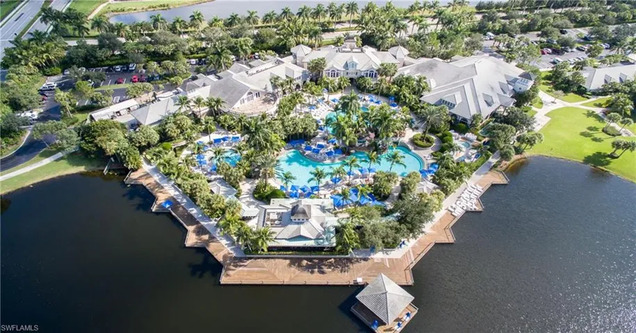 Aerial view of Fiddlers Creek Pool and Clubhouse