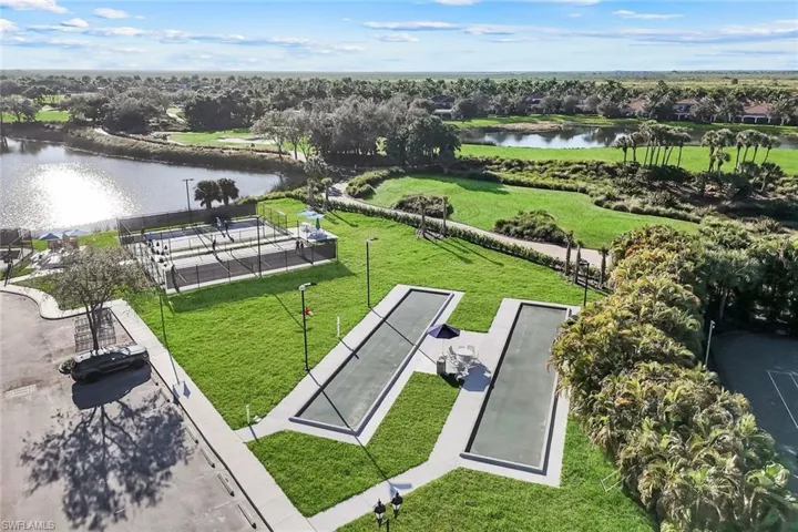 Aerial perspective of Bocce Ball area