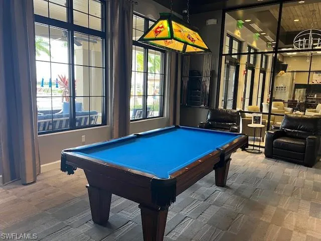 Game room with billiards