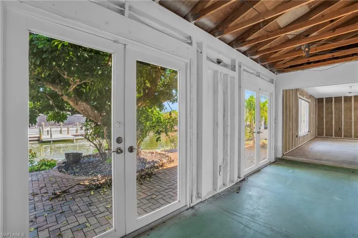 French door leading to the back yard